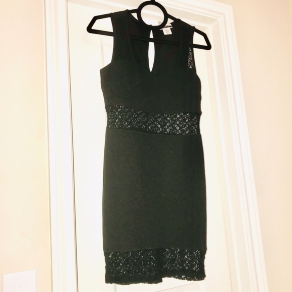 Black Sleeveless Lace MIDI Dress perfect LBD